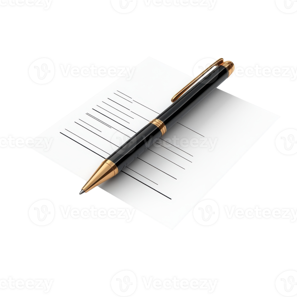Business Contract Signing 3D on transparent background. png