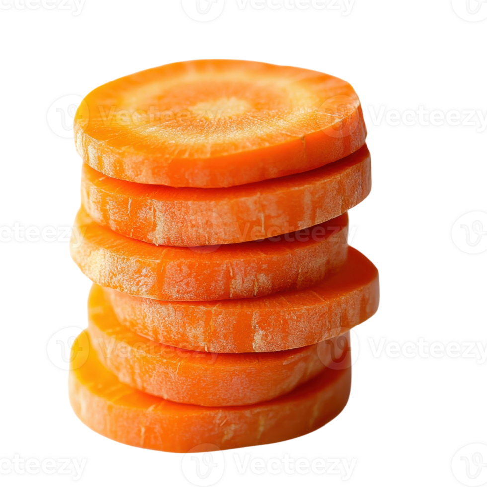 Sliced Carrots on White Background on transparent background. png