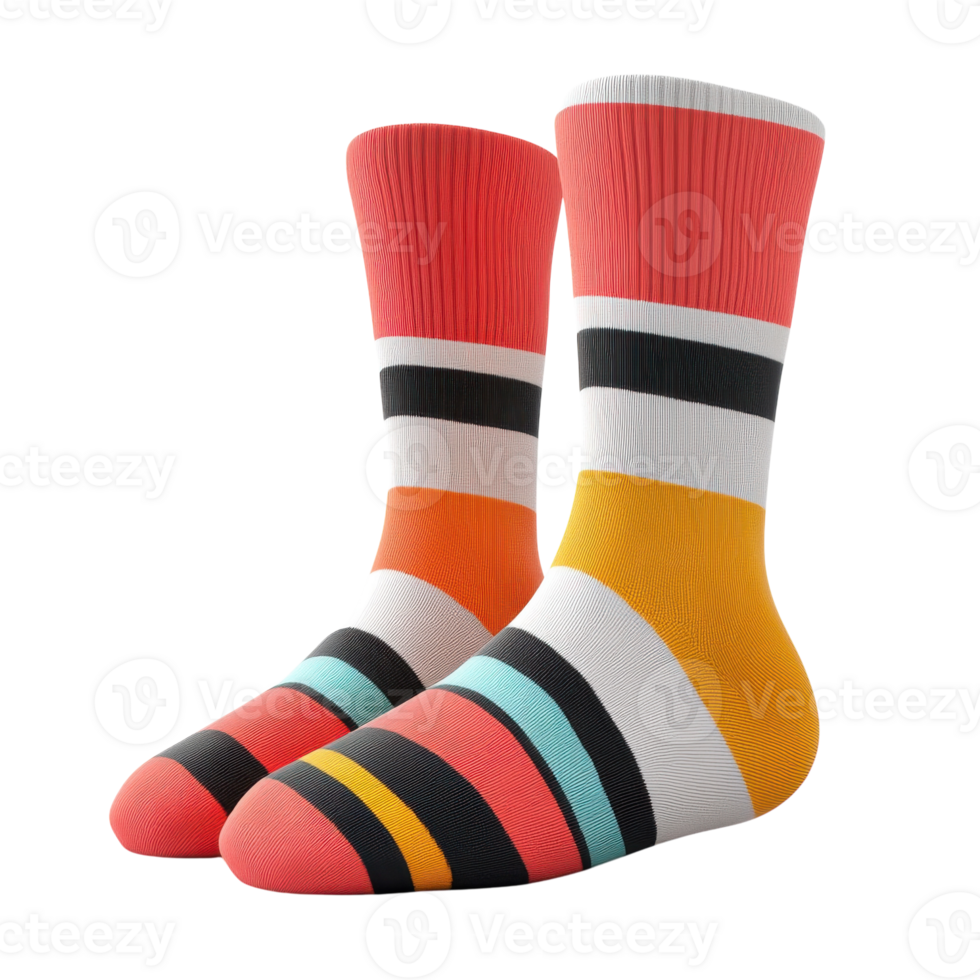 Colorful Socks 3D Model on transparent background. png
