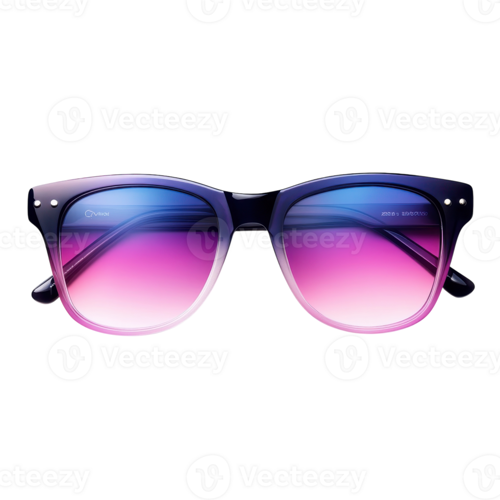 Stylish Gradient Sunglasses on White on transparent background. png