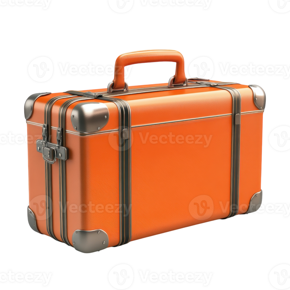 Stylish Suitcase 3D Model on transparent background. png