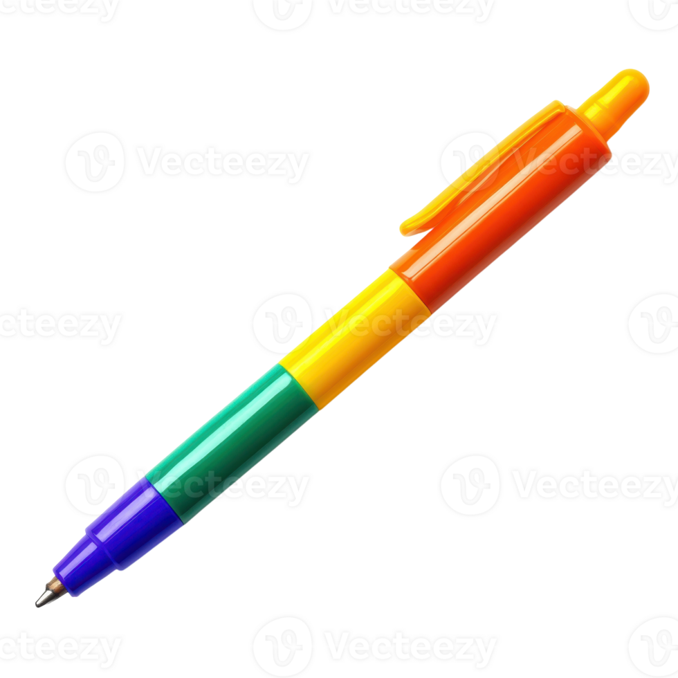 Colorful Markers on White on transparent background. png