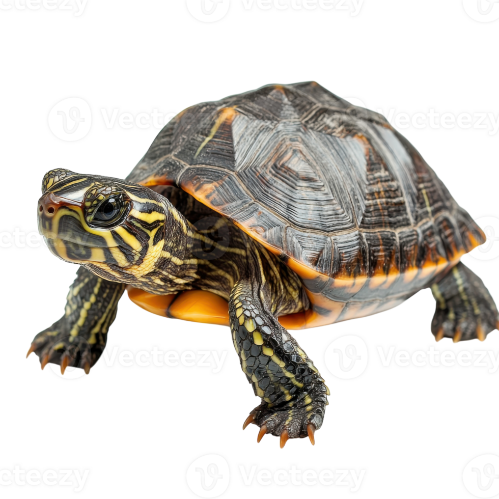 Sea Turtle on White Background on transparent background. png