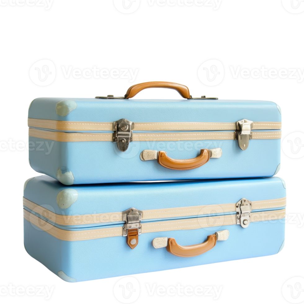 Pastel Suitcases Summer Travel on transparent background. png