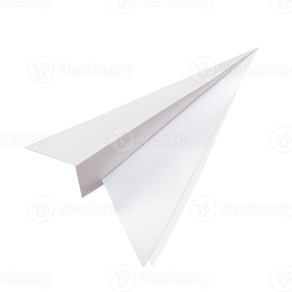 Paper Airplane Flight Design on transparent background. png