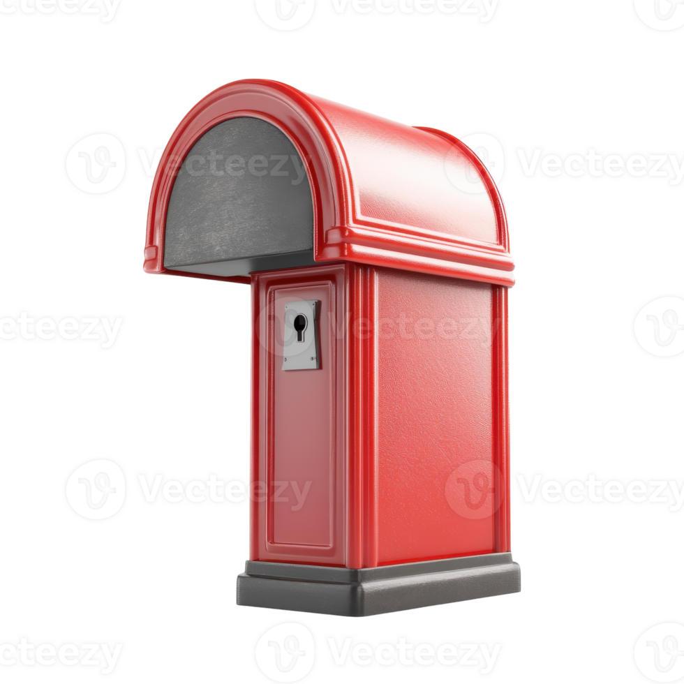 Modern Mailbox 3D Model on transparent background. png
