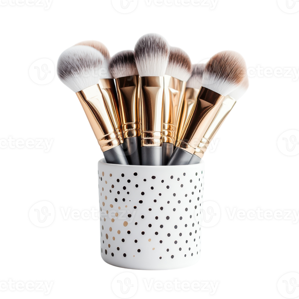 Stylish Makeup Brushes Holder on transparent background. png