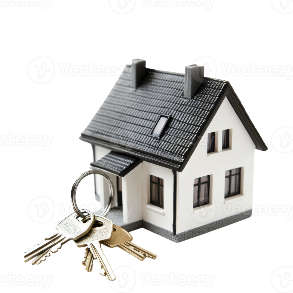 Modern House Key Model on transparent background. png