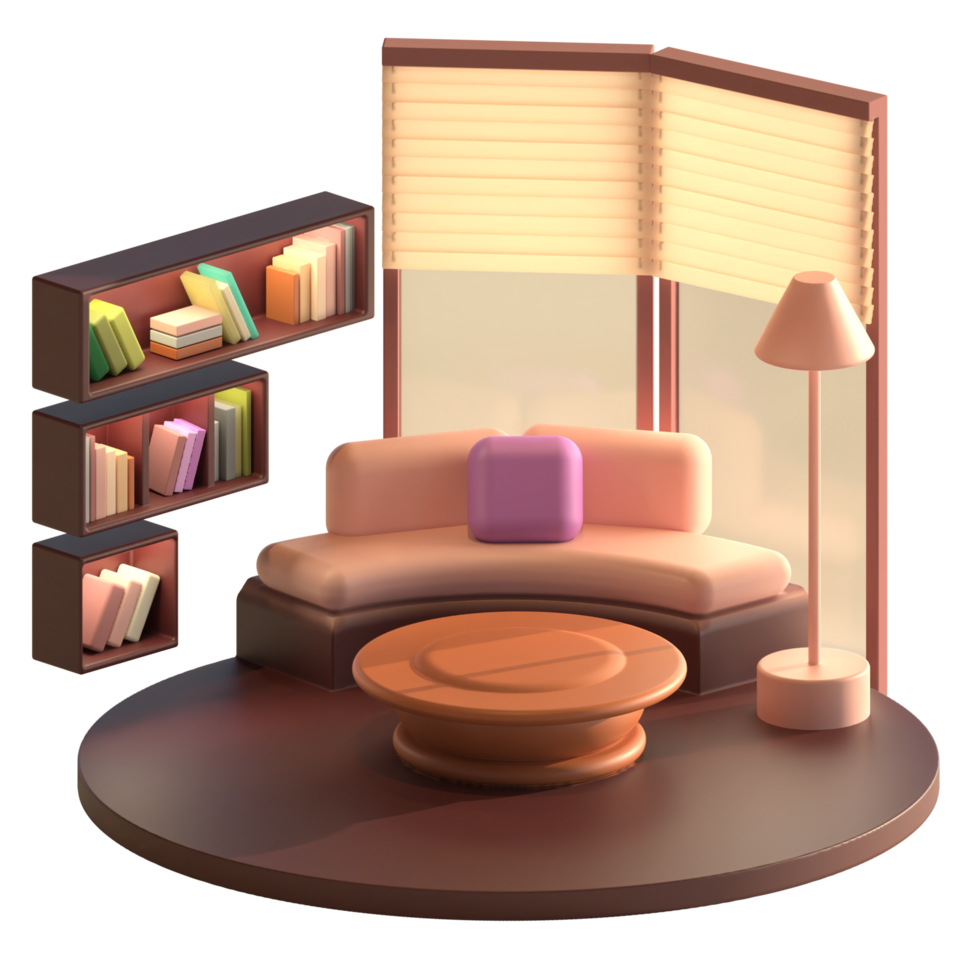 3D Illustration Reading Nook png