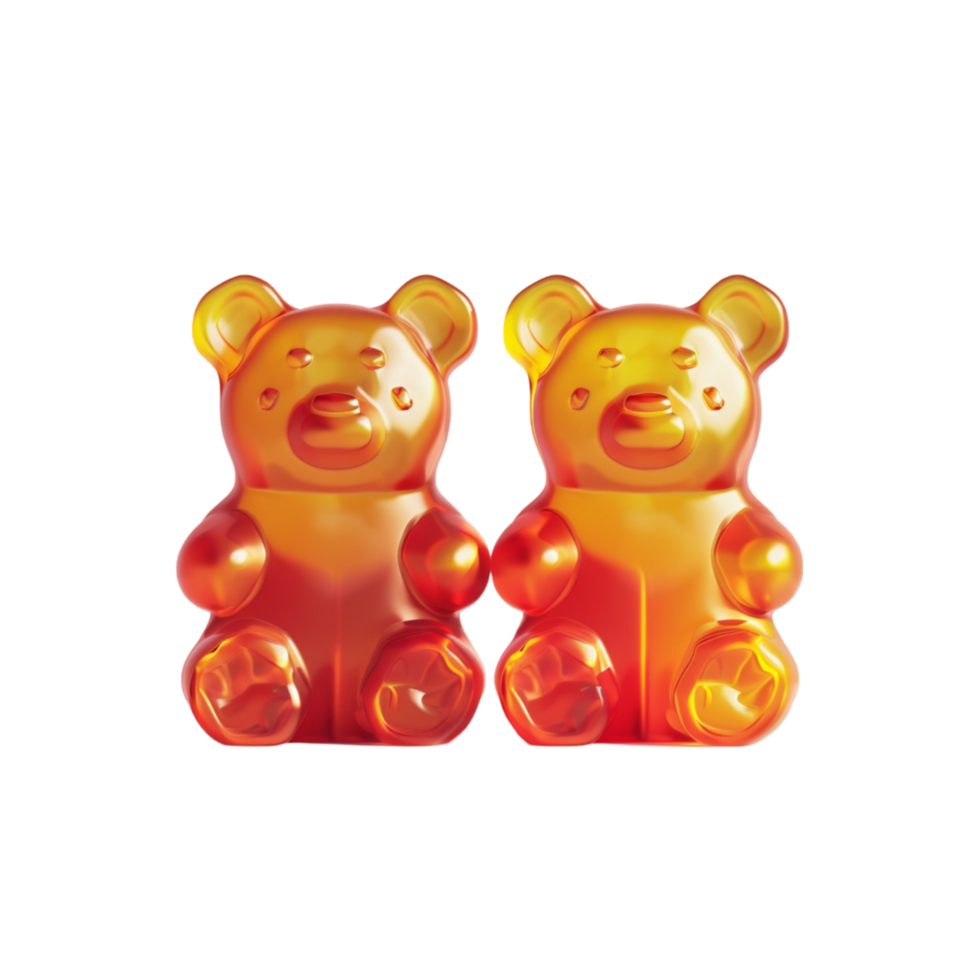 Orange Gummy Bears Ready to Enjoy png