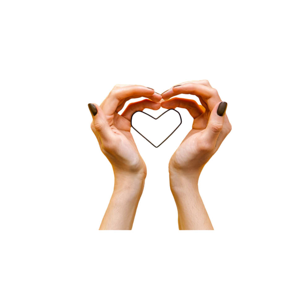 Two Hands Creating a Heart Symbol png
