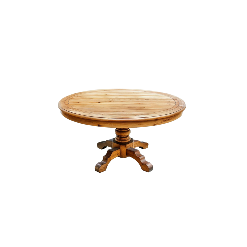 Classic Wooden Table with Pedestal Base png