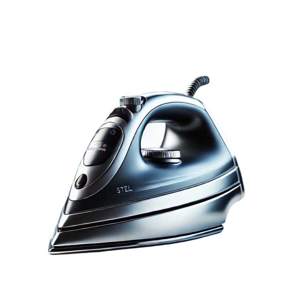 Black Steam Iron with Pointed Tip and Controls png