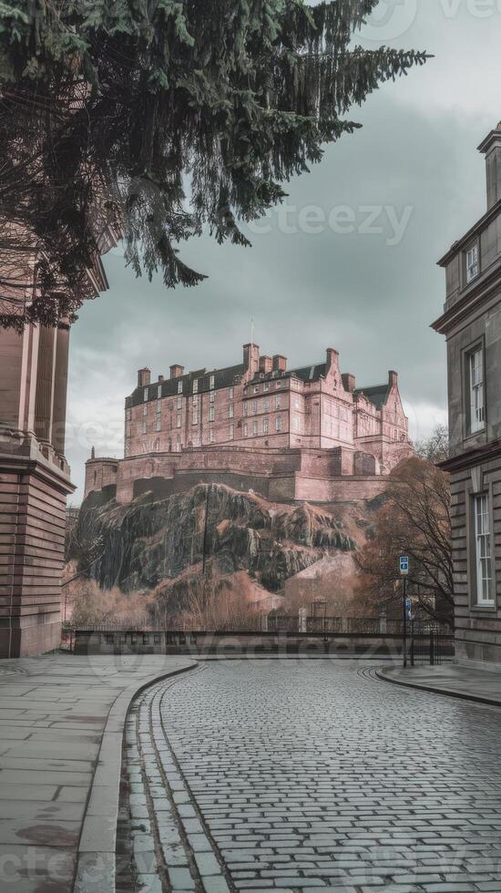 Edinburgh castle in the background photo