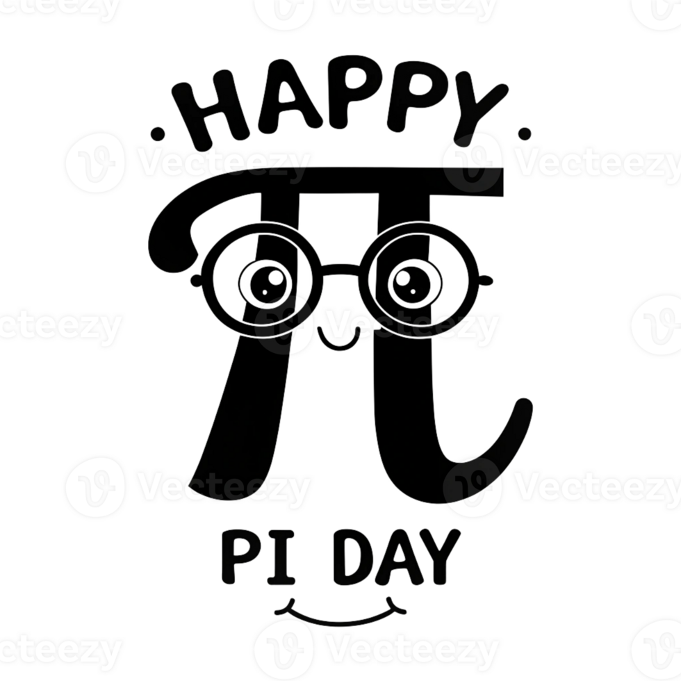 Cute Nerdy Pi Symbol with Glasses for Fun Math and Pi Day Celebrations png