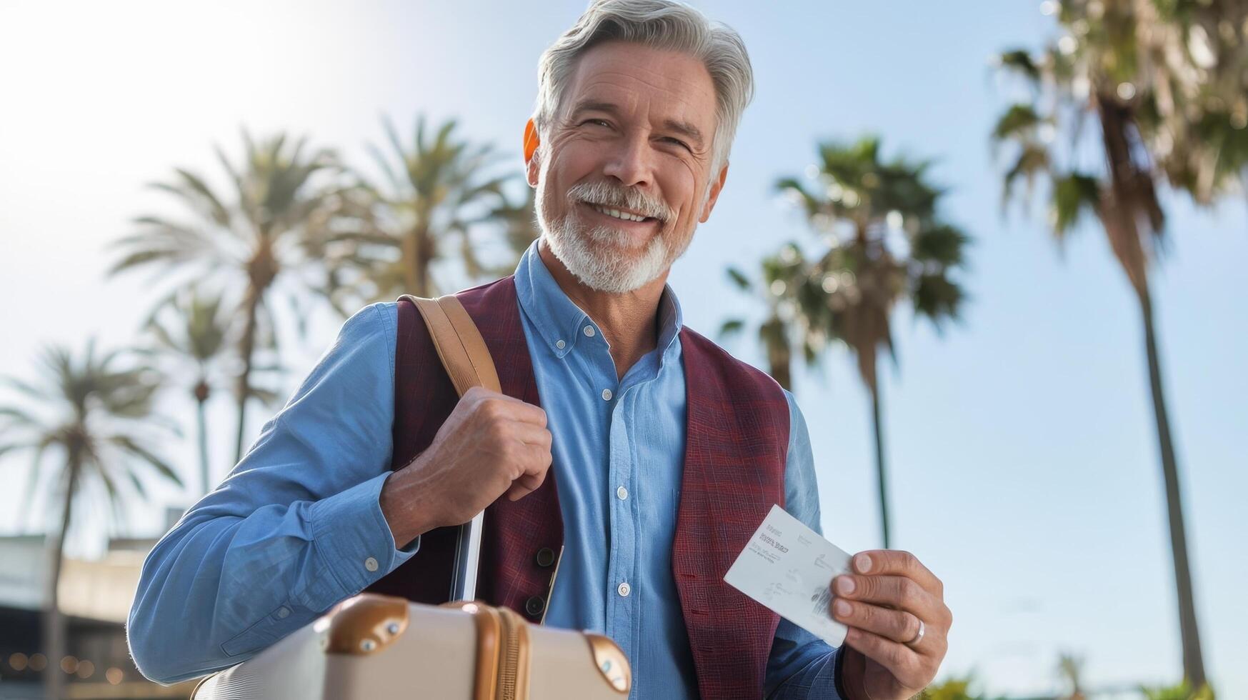 A man with a suitcase and a credit card photo