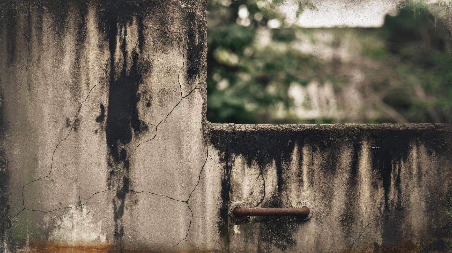 A rusty door with a crack in it photo