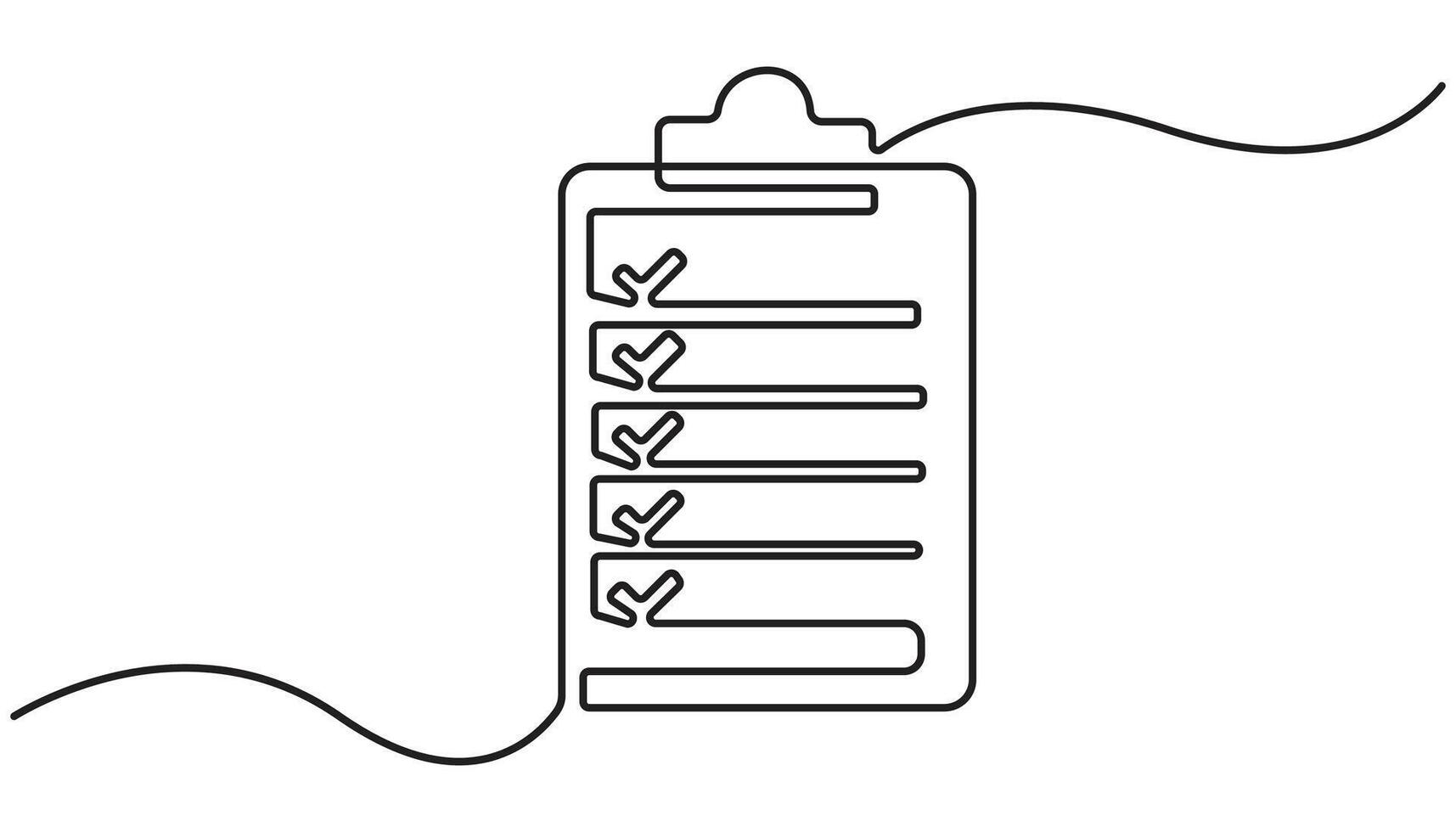 Checklist continuous line drawing vector