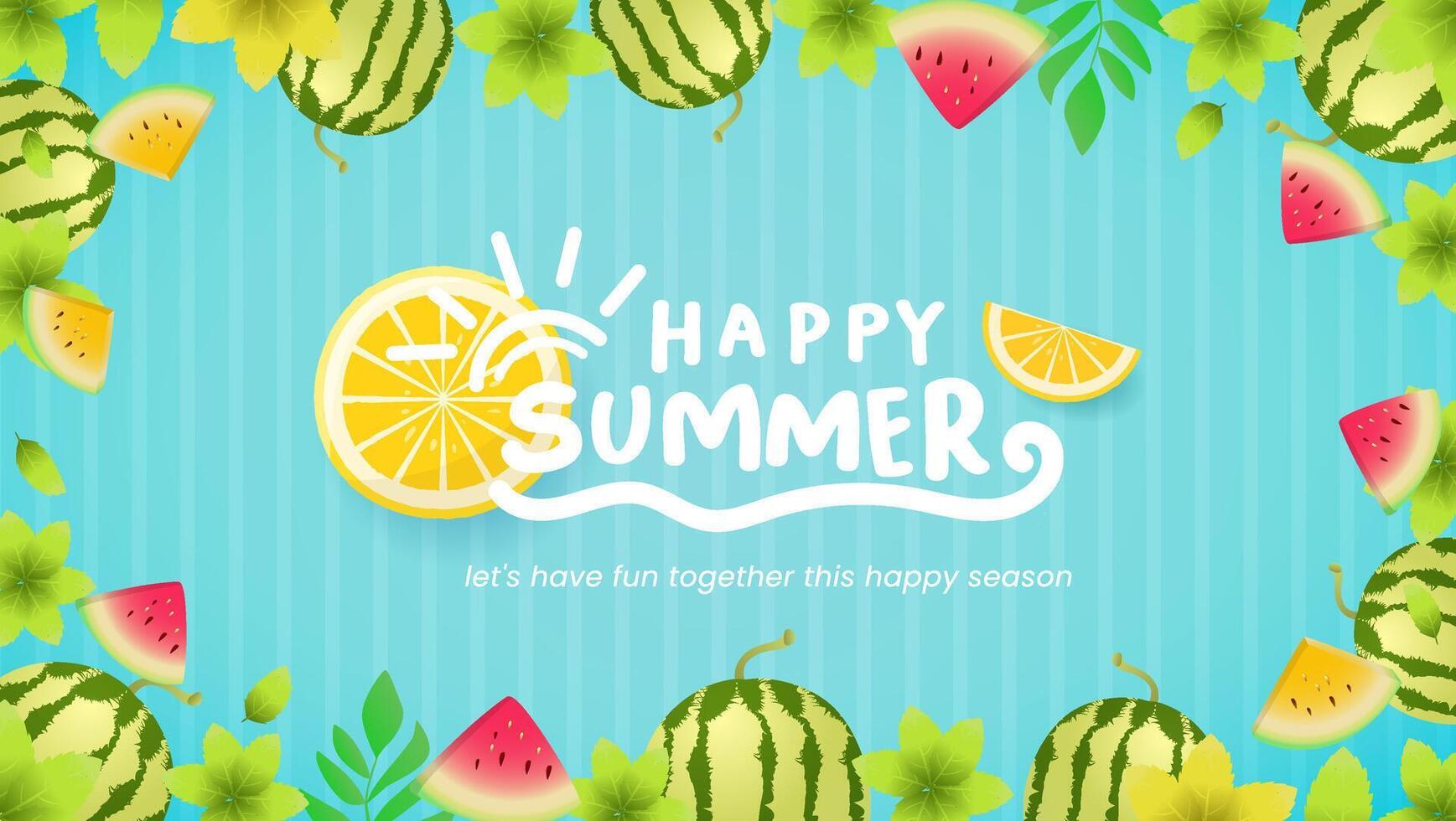 Happy Summerend of season suitable for greeting cards and banner, with attractive summer design elements. vector