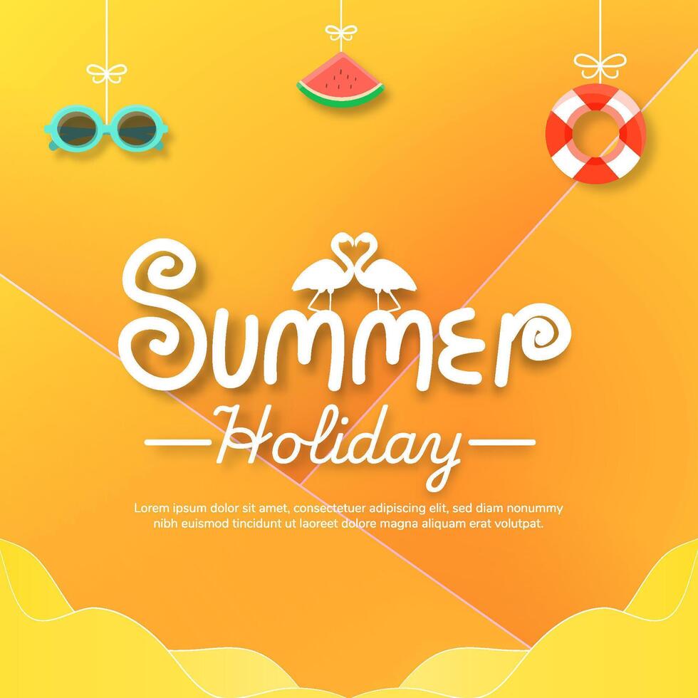 Summer holiday end of season yellow color concept suitable for greeting card and banner. vector