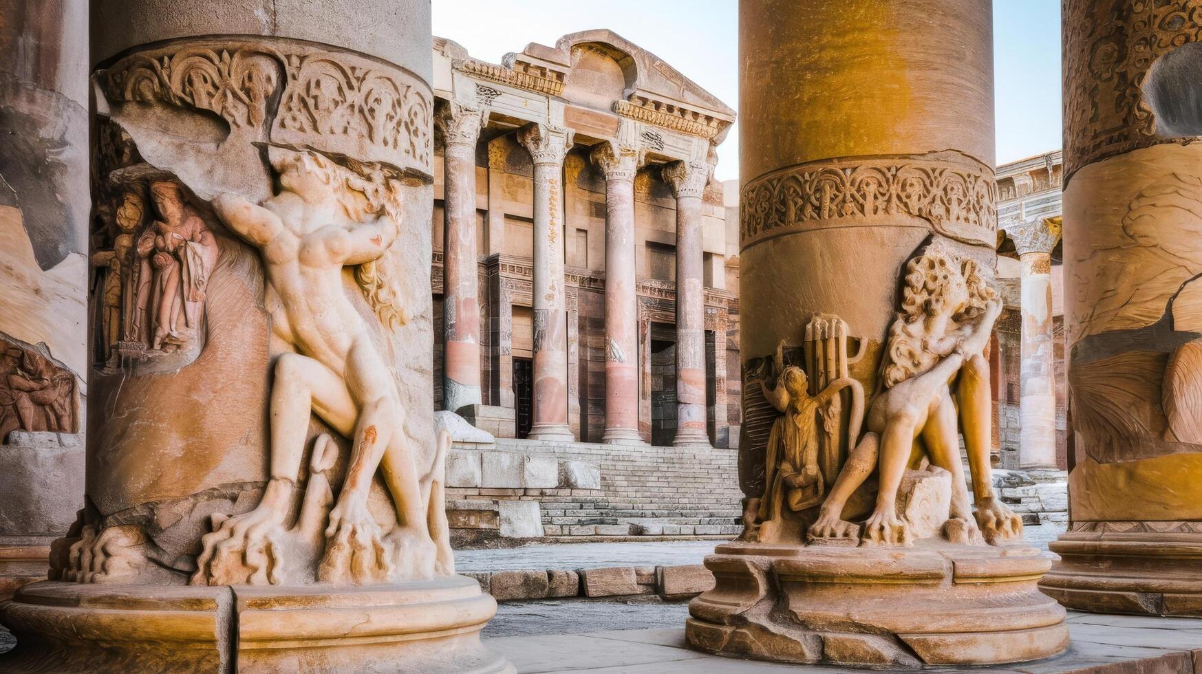 The columns of the temple of artemis in jordan photo