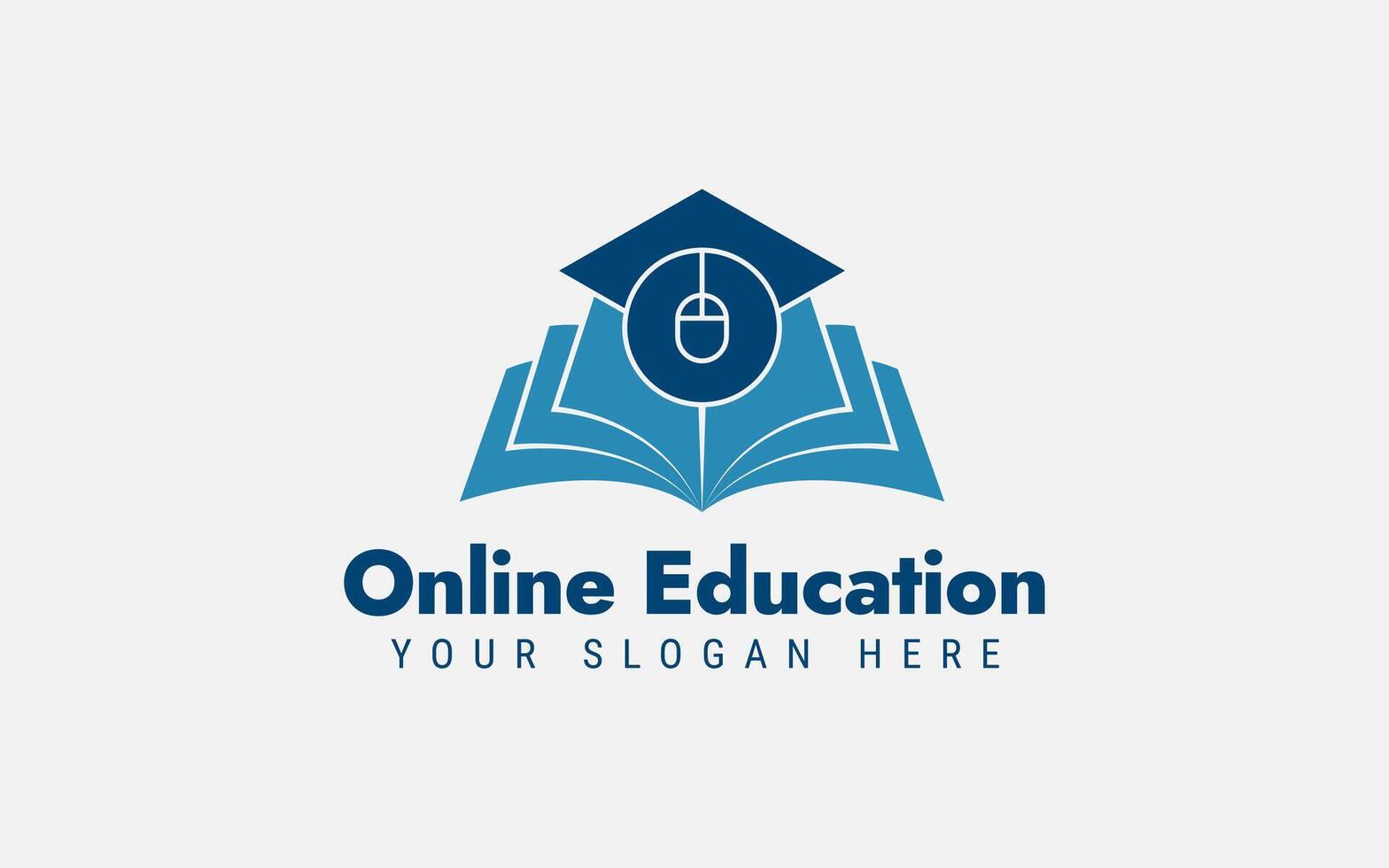 Online Education Logo Design. E-Learning Logo Concepts For Book, Mouse Course. vector