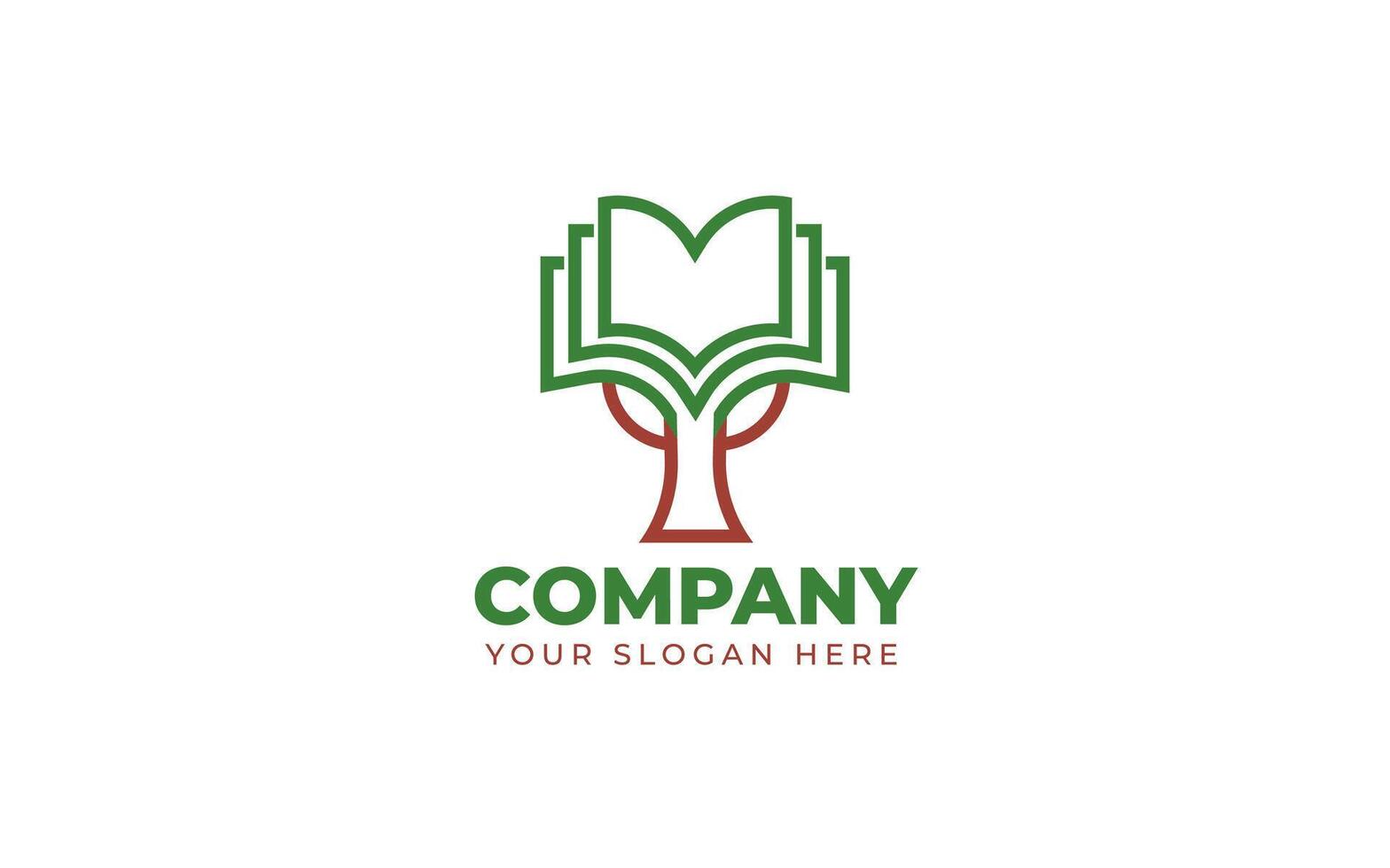 Education Logo Design Template. Concept For Tree Book. vector