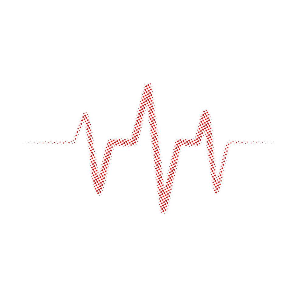 Heart pulse made from tiny hearts vector