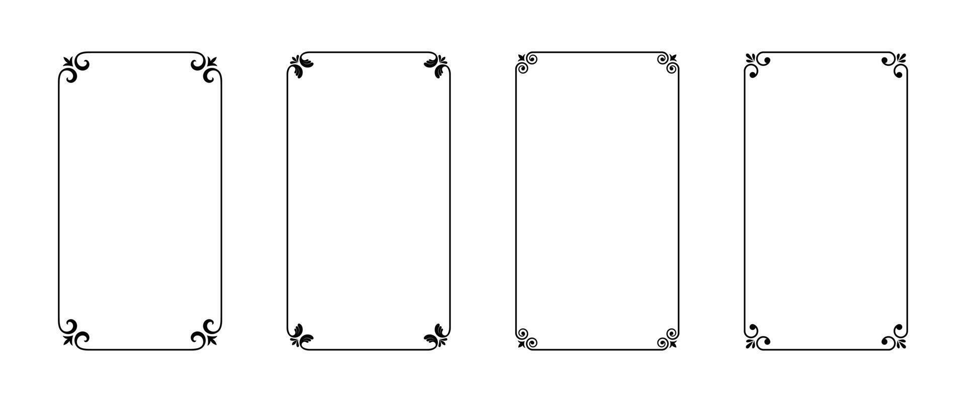 Set of minimal ornament border frame vector