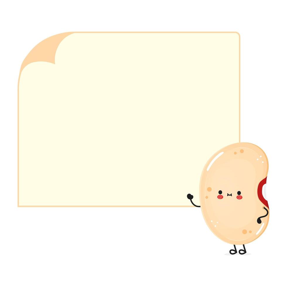 Cheerful Soybean Character. Friendly Legume with a Notepad vector