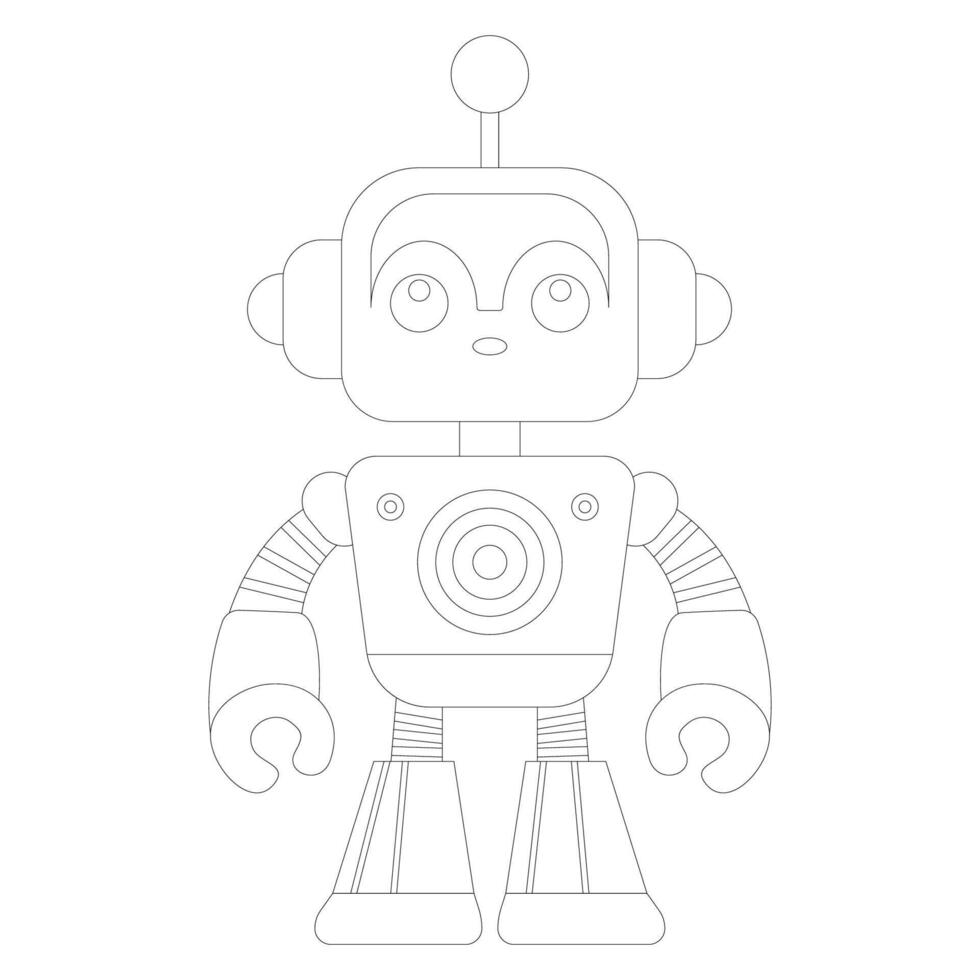 Cute robot with antenna vector