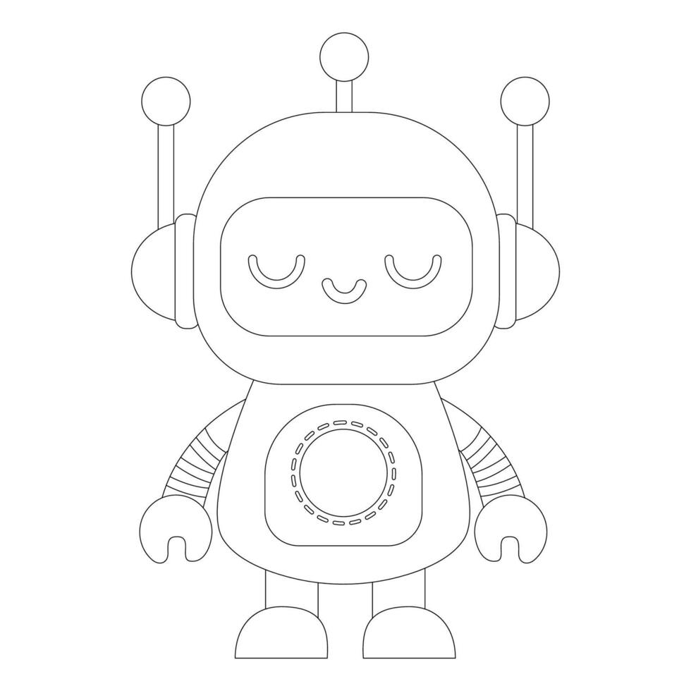 Shy bot with three antennas vector