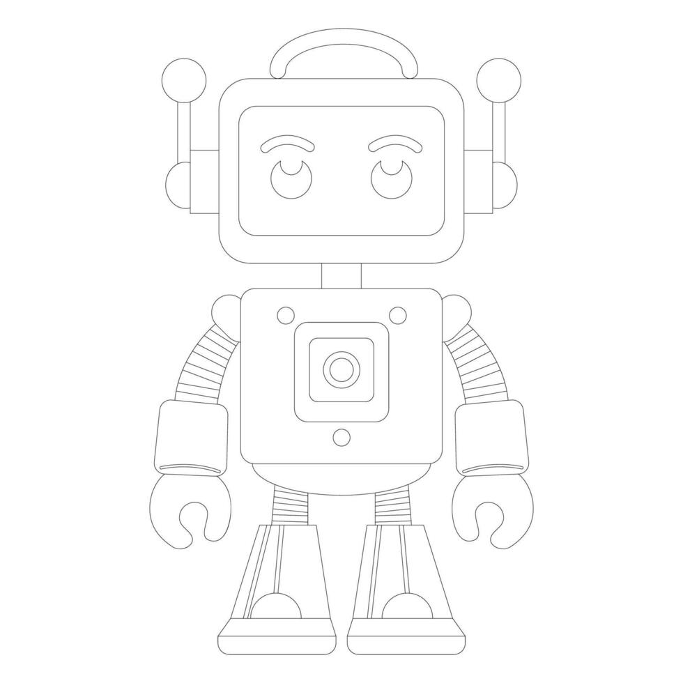 Cute serious robot vector