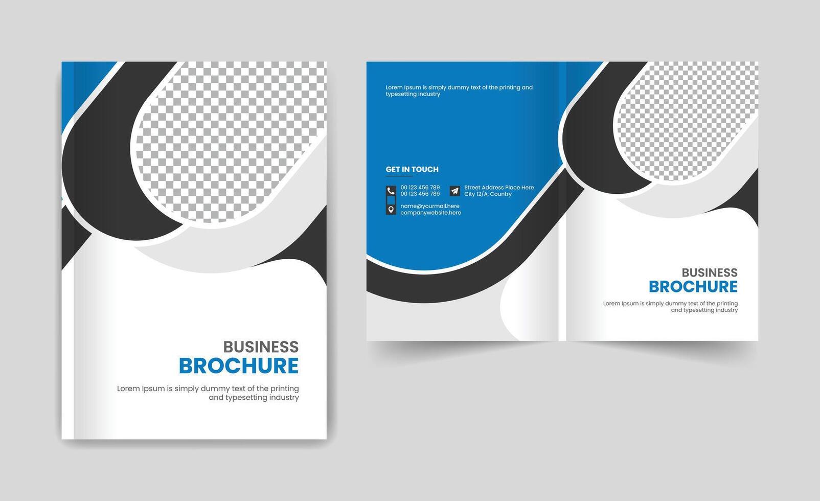 Business abstract template. Brochure design, cover modern layout, annual report, poster, flyer in A4 with colorful triangles, geometric shapes for tech, science, market with light background vector