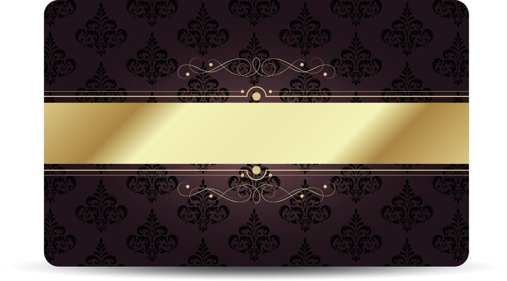 Vip card with golden vintage elements vector