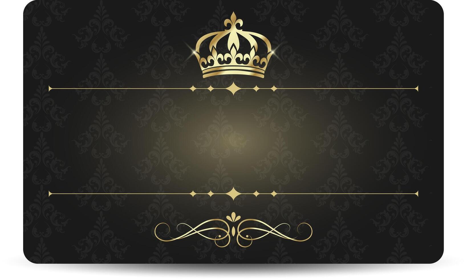 VIP card black with gold and vintage pattern vector