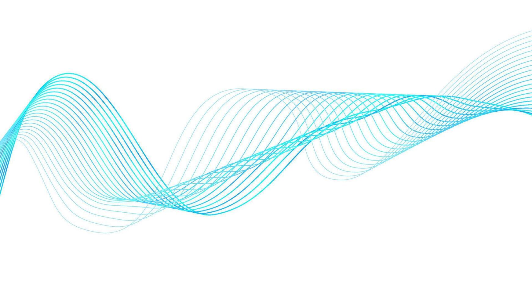 Blue gradient smooth dynamic sound wave, flowing wave lines design element for poster, banner, presentation, cover, brochure, flyer, header vector