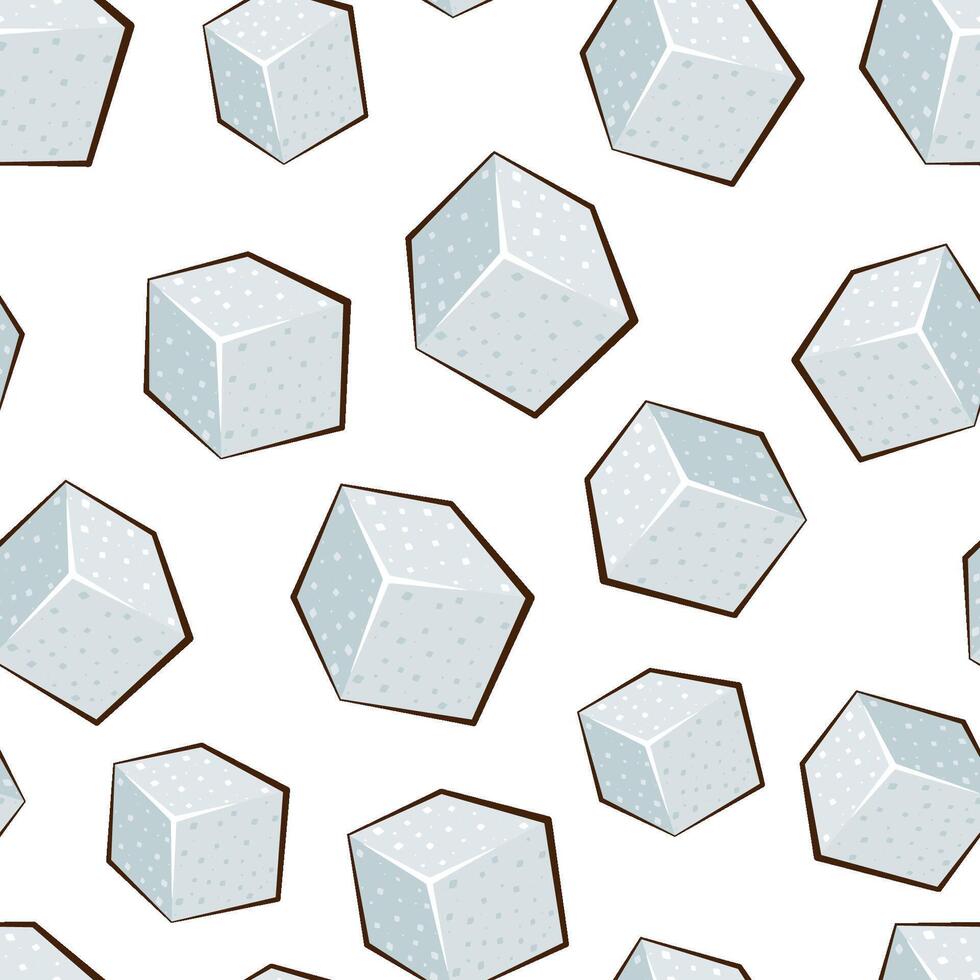Sugrar cubes seamless pattern. Sugar seamless. Sugar background. Sugar cubes patterns for fabric, packaging, coffee shops. Hand Drawn illustration vector