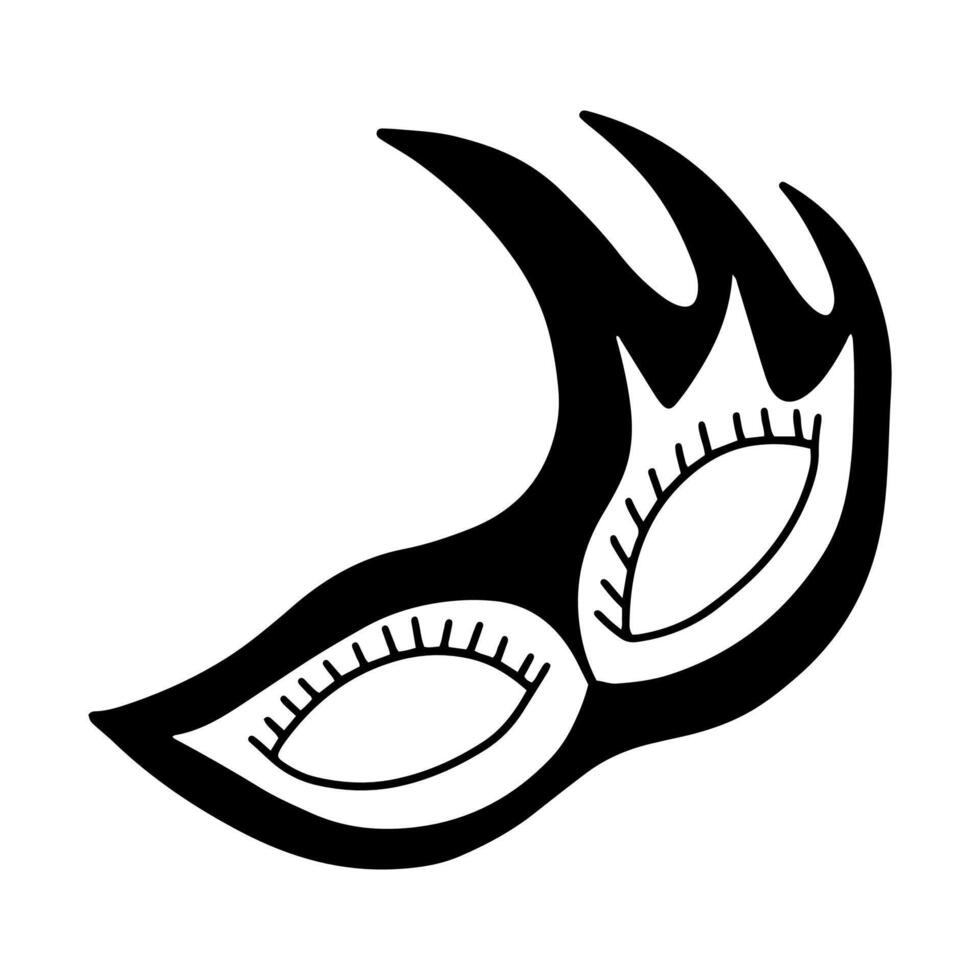 Carnival mask doodle sketch vector