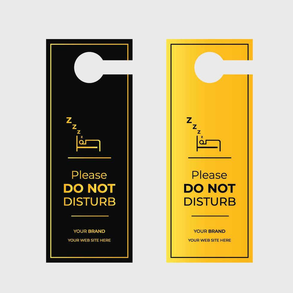 Elegant Please Do Not Disturb Door Hanger Template Design for Luxury and Class vector