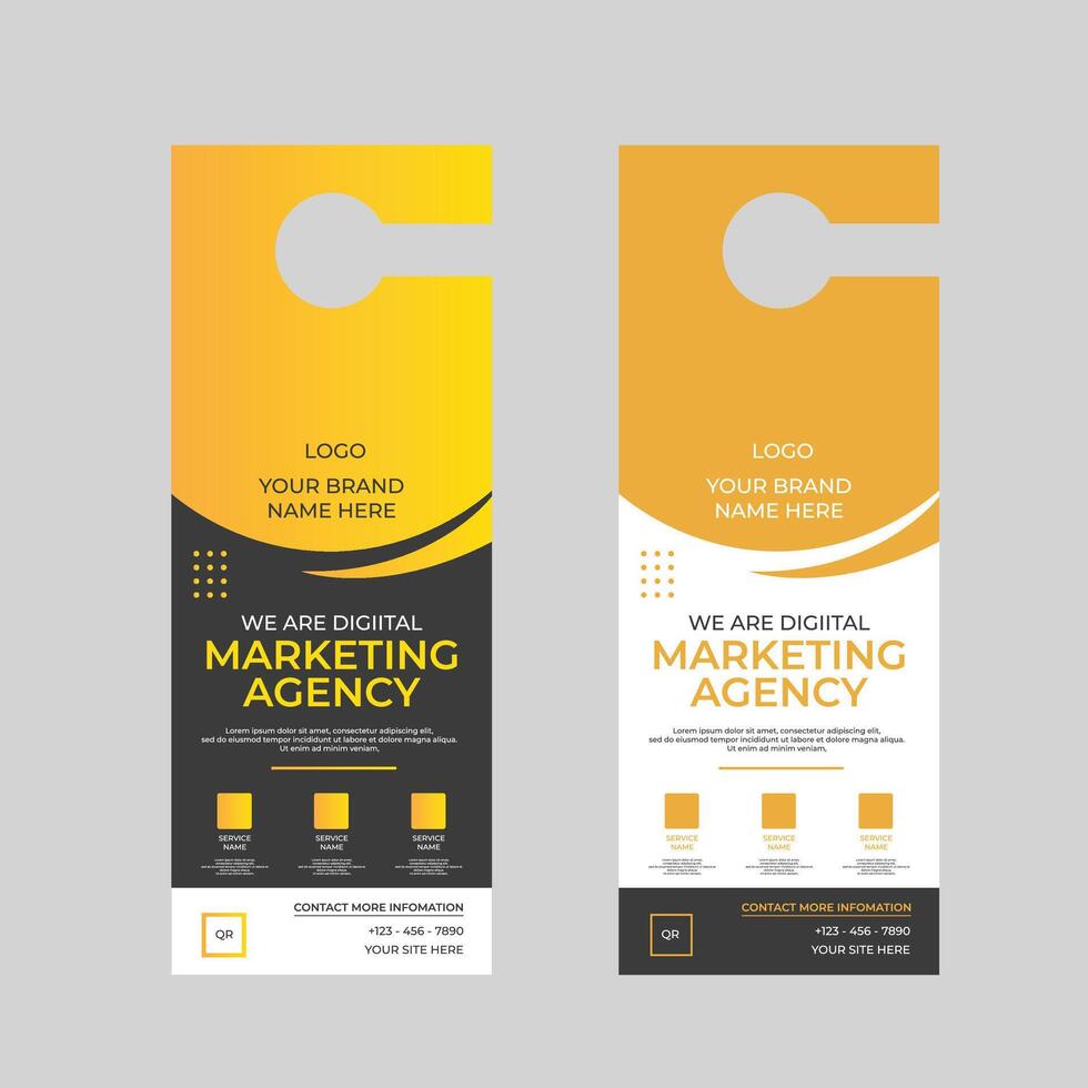 Creative Digital Marketing Door Hanger Template for Effective Campaign vector