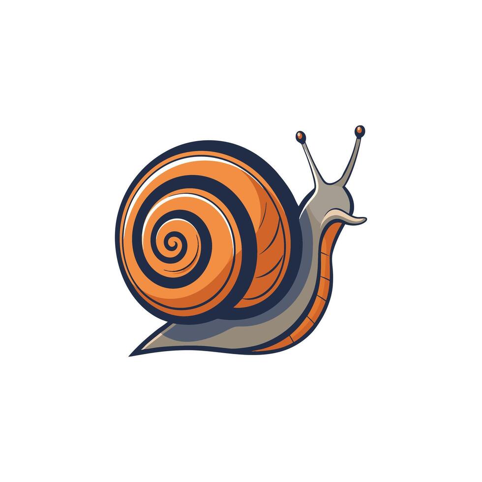 Slow and Steady Charming Snail Illustration Design vector
