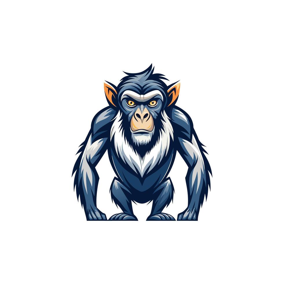 Nature Acrobat Realistic Monkey Illustration Design in Action vector