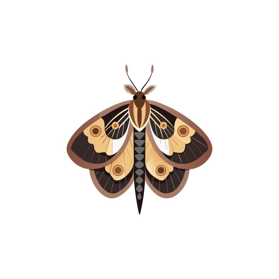 Wings of the Night Crafting Realistic Moth Illustration Design On White Background vector