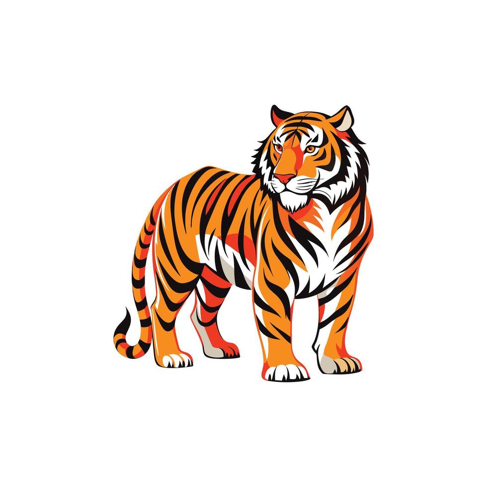 The Wild King Bold Tiger in Motion vector