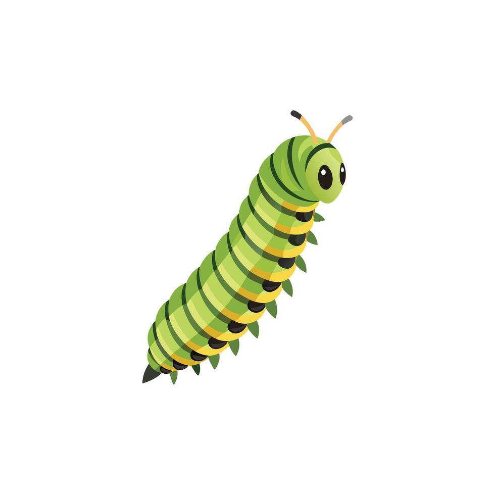 Natures Transformation Caterpillar Illustration Design On White Background vector