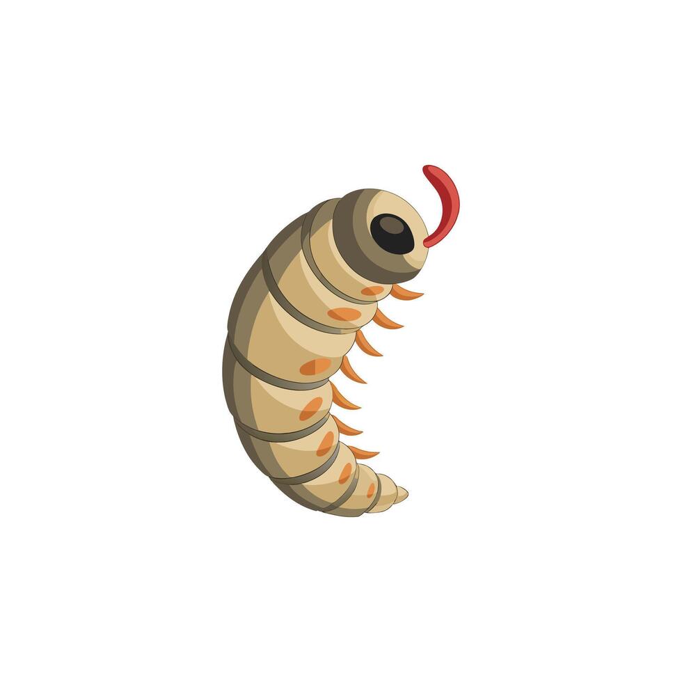 Wriggling Wonders Artistic Maggot Illustration Design vector
