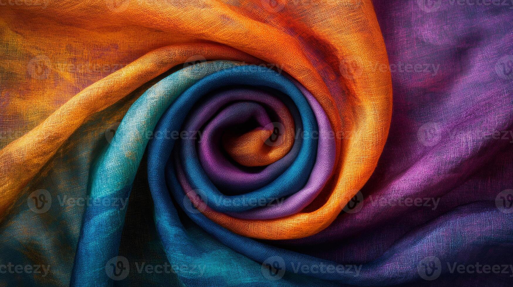 Vibrant swirling fabric displaying rich colors photo