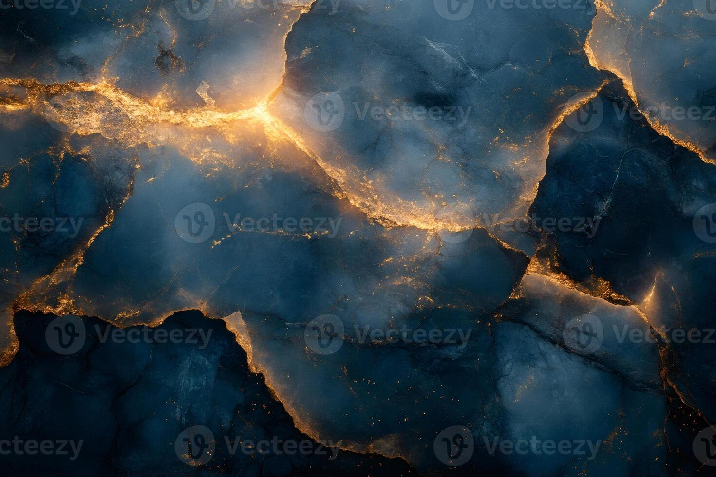Stunning abstract art with golden veins and dark background photo