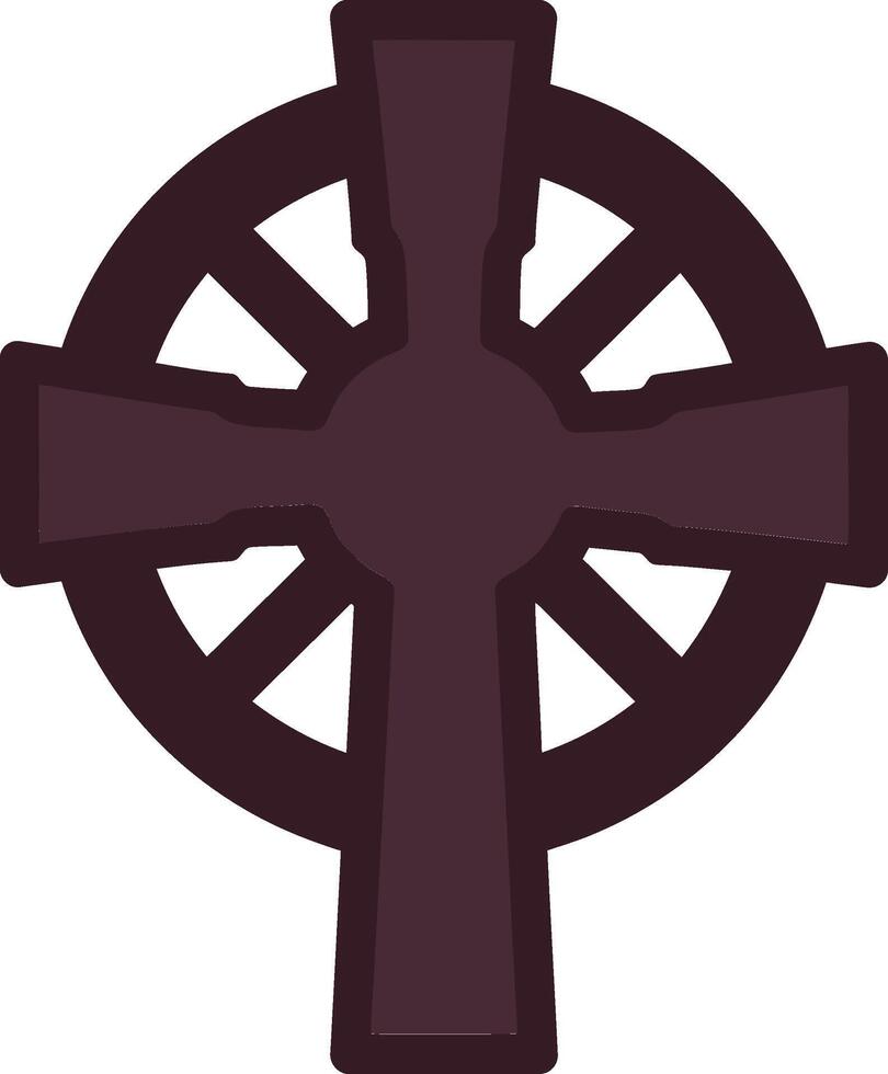 Celtic cross design featuring intricate circular patterns in a flat and minimal style, showcasing cultural significance and symbolism in art vector